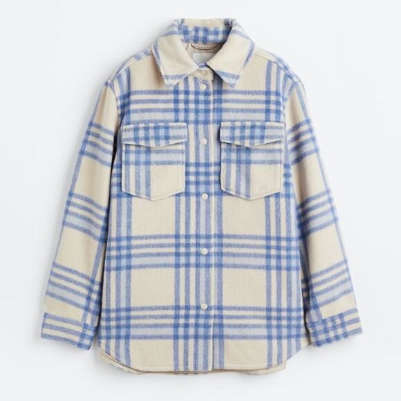 H&M Plaid Jacket Shacket New - Picture 5 of 8